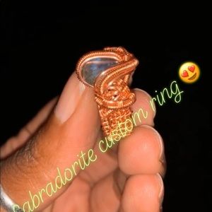 Labradorite custom copper ring